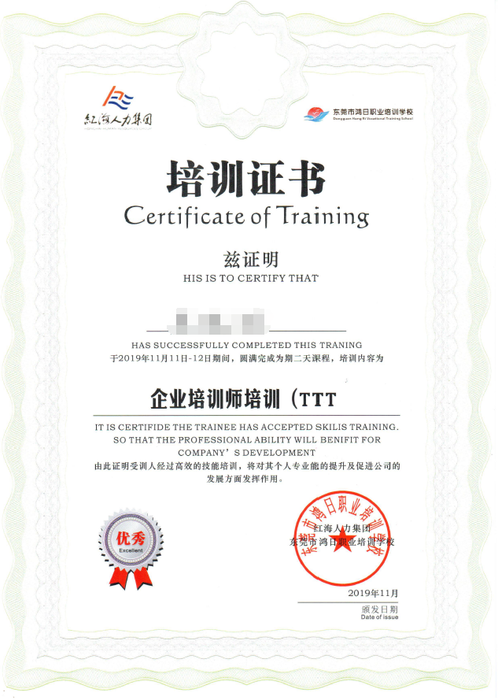 企业培训师培训(ttt)培训证书